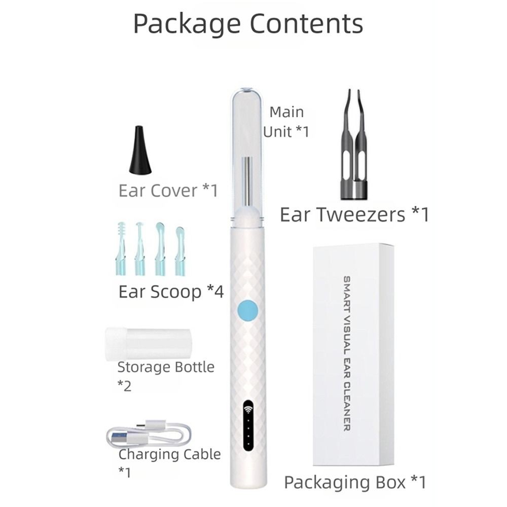 Máy làm sạch tai AMBU, Tai nghe trực quan sạc USB, Di động có đèn LED Camera Kết nối WIFI Công cụ làm sạch tai nội soi