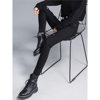 ( amily ) Quần jean nữ đen AMILY phong cách rách lệch 4 đường dáng skinny lưng cao co giãn có BIGSIZE VH11