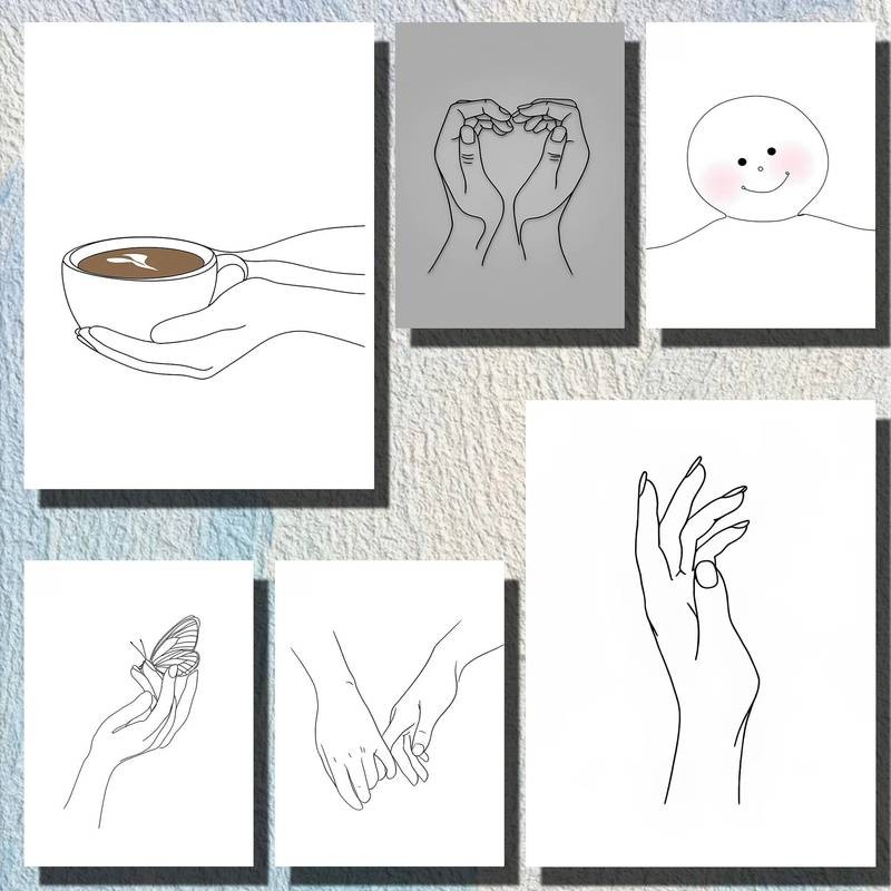 Line Art Canvas Tranh Hình Học Tối Giản Chân Dung Với Đường Sạch Nghệ Thuật Trang Trí Tường Nhà Canvas Poster