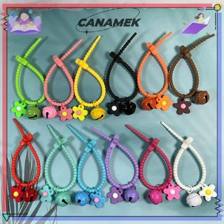 CANAMEK Kẹo Màu Hoa Móc Khóa Silica Gel Hoa Móc Khóa Cho Bé Gái Túi Mặt Dây Chuyền Ba Lô Trang Trí CSF