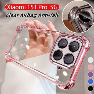Ốp điện thoại TPU silicon mạ trong suốt cho Xiaomi 17T 15T Pro 15TPro 17TPro Mi15T 4G 5G Vỏ điện thoại túi khí bốn góc trong suốt Ốp lưng mềm chống sốc Camera bảo vệ mặt sau