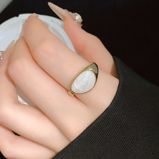 Mới dầu hình bầu dục mở nhẫn nữ ánh sáng sang trọng thời trang tất cả các ngón trỏ nhẫn cá tính cao cấp cảm giác khí nhẫn nữ