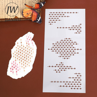 JIANWU Vintage Ngôi Sao Rỗng Phong Cảnh Vật Liệu Rỗng Cắt Băng Mặt nạ Bảng Tem Sáng Tạo DIY Tạp Chí Văn Phòng Phẩm