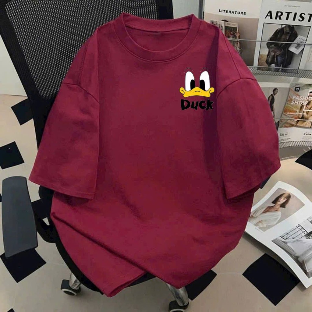Tổng hợp Áo phông rộng tay lỡ chất cotton mềm, in hình  độc đáo trên ngực vịt  DUCK