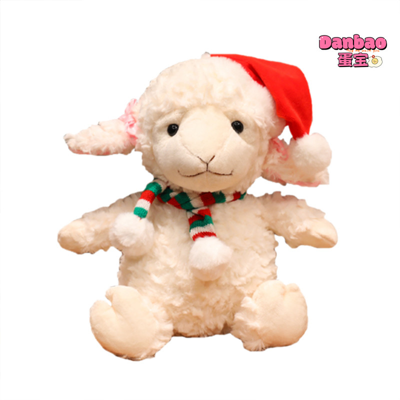 ((DANBAO) Đồ chơi sang trọng Lamb Dolly Giáng sinh Chất liệu búp bê cừu dễ thương Quà tặng mềm cho bạn bè Quà tặng Giáng sinh Đồ chơi DANBAO