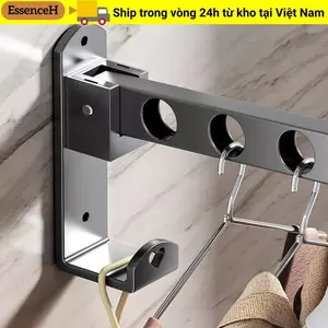 Móc treo quần áo treo tường ESSENCEH, Móc treo tủ quần áo bền bỉ, Cặp đôi gấp treo tường bằng thép không gỉ tại nhà