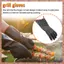 Găng tay BBQ 2 món - 1472°Găng tay chịu nhiệt dày F W / S-Hook 14 trong lò nướng nhà bếp Găng tay nướng chống thấm nước Neoprene màu đen (R F C V)