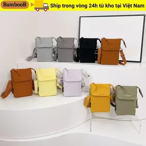 Túi đeo chéo BAMBOOB, Túi điện thoại cỡ nhỏ màu trơn, Dây đeo có thể điều chỉnh hợp thời trang Túi đeo vai Nylon siêu nhẹ Unisex