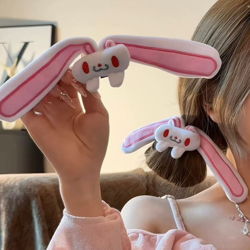 Kẹp Tóc Sang Trọng Thỏ Dễ Thương, Phụ Kiện Tóc Đáng Yêu Kawaii Ngọt Ngào Với Thiết Kế Lông Tơ Mềm Mại, Barrettes Tóc Chống Trơn Trượt Để Mặc Hàng Ngày