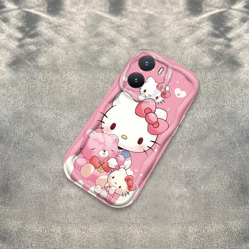 Vỏ Silicon Hoạt Hình Cho VIVO Y16 4G Y02S Điện Thoại Thông Minh 3D Vỏ Điện Thoại Mềm TPU Kitty Sinh Viên Chống Sốc Ốp Lưng