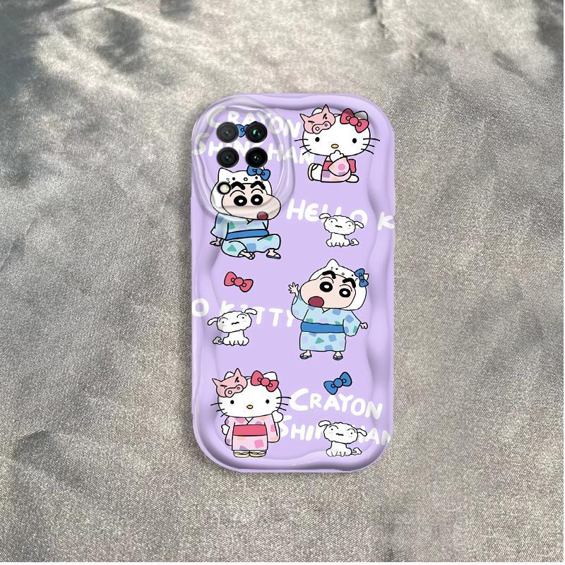 Ốp Silicon Hoạt Hình Cho Samsung A12 A22 4G M12 3D Thẩm Mỹ Mềm Ốp lưng TPU Kitty Crayon Shin-chan Sinh Viên Chống Sốc