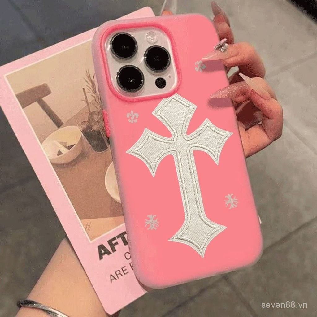 Ốp Điện Thoại Thích Hợp Cho iPhone 11 12 13 14 15 16 17 Pro max Plus Air White Cross Chống Sốc Vỏ Bảo Vệ Chống Sốc Bao Gồm Tất Cả UEHK