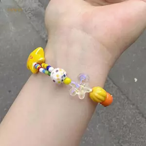 PNPIA- Ngọt Ngào Nhiều Màu Sắc Ngôi Sao Đính Hạt Vòng Tay Hoạt Hình Đơn Giản Căng Vòng Tay Staable Lắc Tay Tình Bạn Dây Đeo Tay Trang Sức Thời Trang Quà Tặng