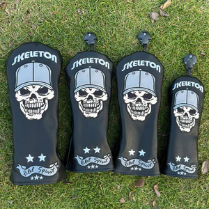 Mũ bảo hiểm câu lạc bộ Golf Số đầu lâu 1 Vỏ câu lạc bộ bằng gỗ Fairway bằng gỗ PU Vỏ bọc lông cừu dày chống thấm nước