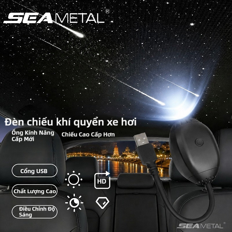 Đèn chiếu bầu trời sao mini USB SEAMETAL cho ô tô, đèn LED nội thất xe hơi có thể uốn cong và điều chỉnh góc độ