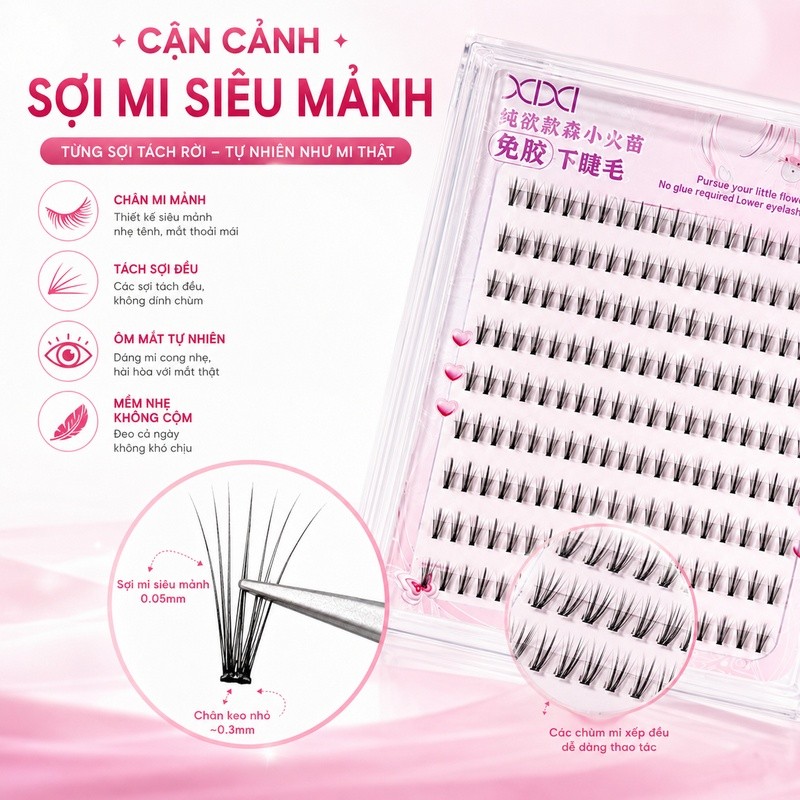 Xixi Mi Dưới Tự Dính – Không Keo, Tự Nhiên, Cong Lâu, Dễ Dùng, Cho Học Sinh & Giá Rẻ JM50