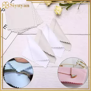 Siyuyan 50 Chiếc Bạc Đánh Bóng Vải Bụi Trang Sức Vải Vệ Sinh Chống Mài Mòn Dụng Cụ VN