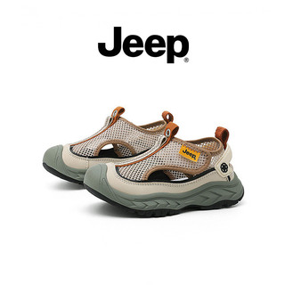 JEEP Baotou Toe Bảo Vệ Giày Lưới Bé Trai Bé Gái Mùa Hè Thoáng Khí Đế Mềm Slip-On Giày Thường Ngày