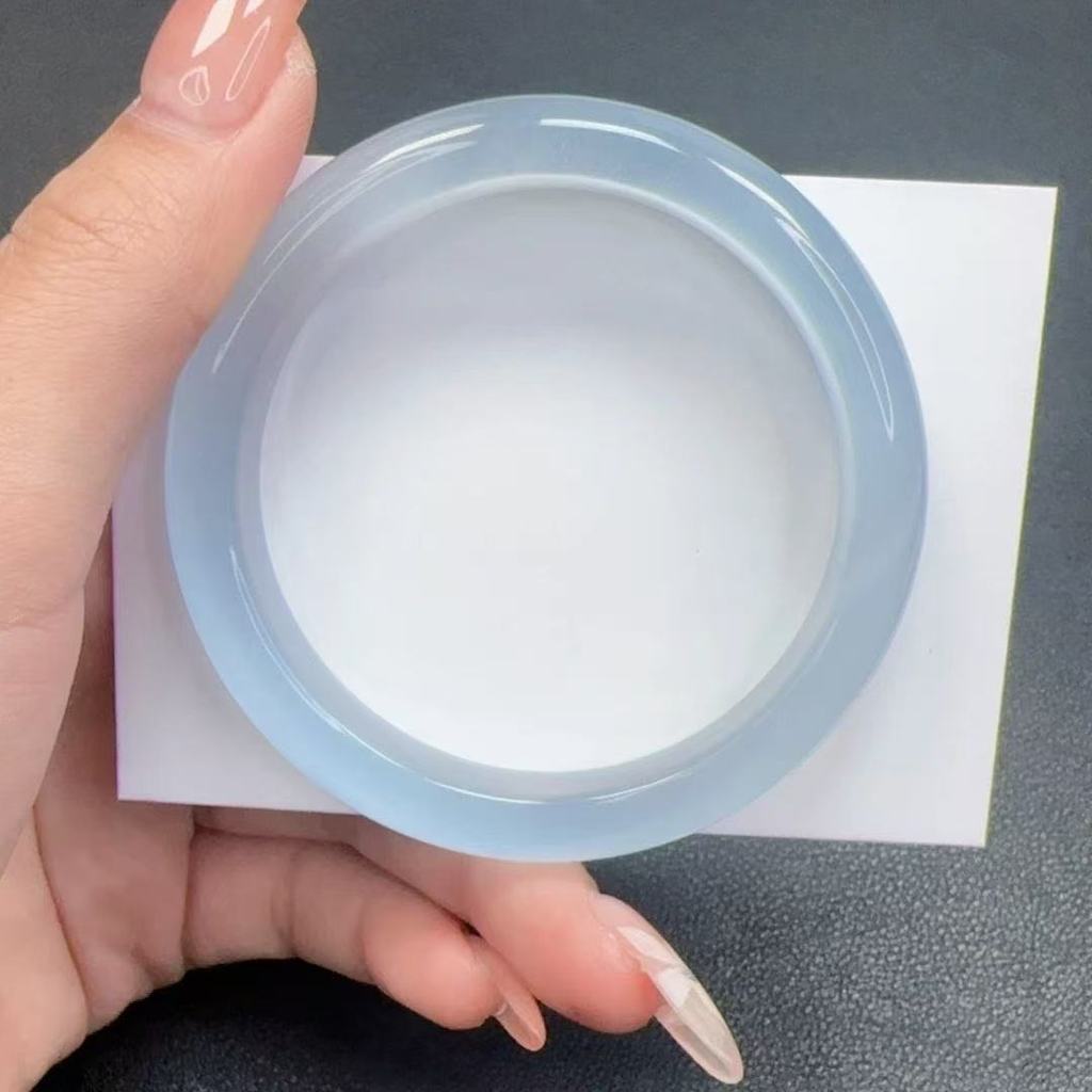 Vòng tay đá mắt mèo tự nhiên màu hồng Gradient