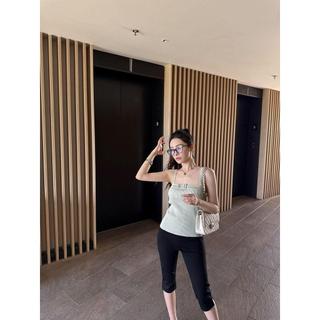 [Hàng mới về] Quần Capri Quần co giãn Thiết kế mùa hè xẻ bên Skinny Skinny Slimmer Nhìn thường ngày Quần crop