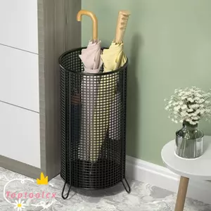 Thùng ô TOPTOOLCX, Giá đỡ ô bằng kim loại màu đen, Thiết kế thoát nước hình trụ Tiết kiệm không gian Giá lưu trữ Lối vào nhà