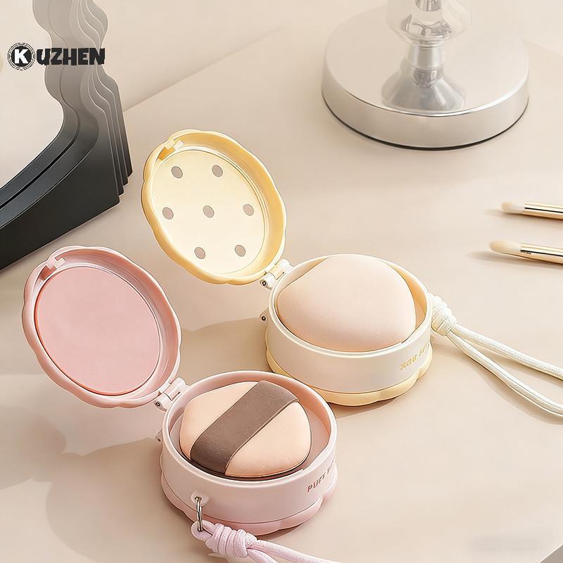 Hộp đựng phấn bột di động hai lớp KUZHEN, Hộp thoáng khí bột khô và ướt, Hộp trang sức chống bụi và thông gió HOT