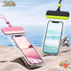 Túi đựng điện thoại nổi NOTE1, Màn hình IPX8 Điện thoại chống nước có thể chạm vào, Cao cấp có dây buộc Double Seal HD Điện thoại di động Túi khô Cruise