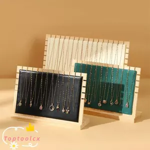 TOPTOOLCX Vòng Cổ Sắp Xếp, Đế Trưng Bày Trang Sức Có Thể Tháo Rời Dọc, Kệ Bông Tai Gỗ Vuông Trang Sức