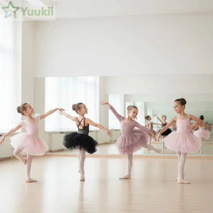 YUUKII Bé Gái Ballet TuTu Đầm, Váy Ba Lê Trẻ Em Fluffy Sequin, Dây Đeo Chéo Chuyên Nghiệp Dài Tay Trang Phục Khiêu Vũ Ballerina Cổ Tích Đầm Tập Gymna