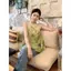Áo Vest cổ dây phong cách Trung Quốc mới phong cách Trung Quốc Áo sơ mi không tay cao cấp dành cho nữ mùa hè Áo sơ mi trẻ em màu xanh lá cây đẹp