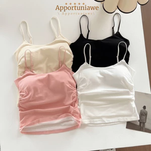 Áo giữ nhiệt IAPPORTUNIA, Xe tăng nữ không tay dày, Áo Crop Top màu trơn mỏng thu đông