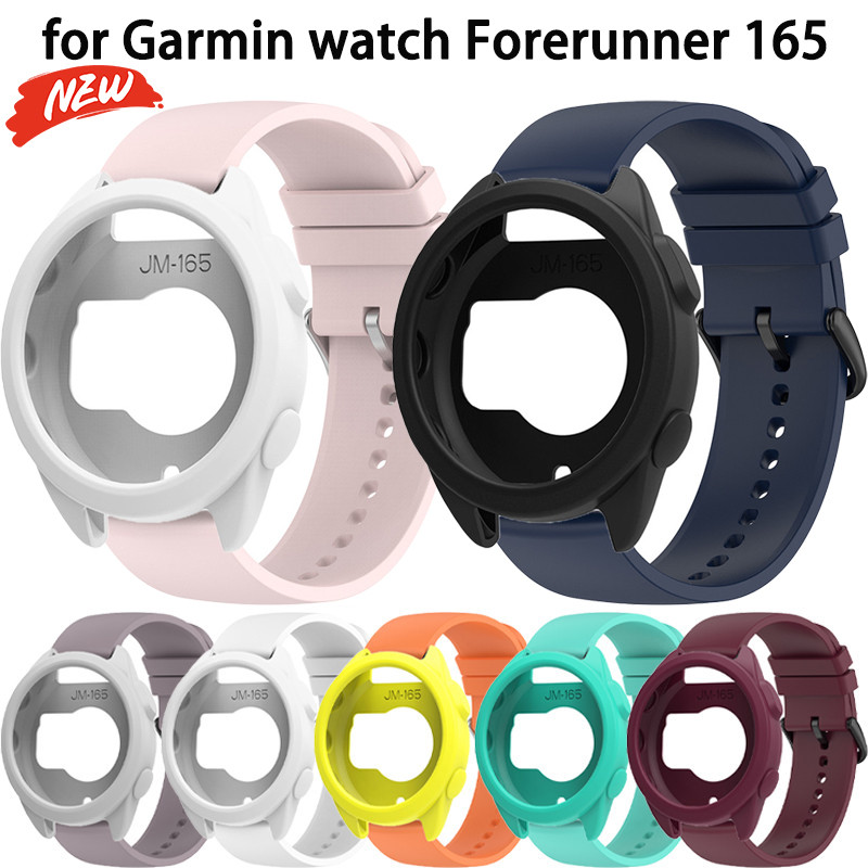 Dây đeo silicon + ốp lưng cho Garmin Forerunner 165 mềm thể thao thoáng khí nắp rỗng