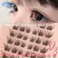 EBINLANDS 60 Cụm Lông Mi Giả Tự Dính, Nối Dài Lông Mi DIY 8-12MM Nhẹ Nhàng, Trang Điểm Mắt Đen Vibes Không Cần Keo Dán Cho Bé Uốn Cong Lông Mi Giả Đảng