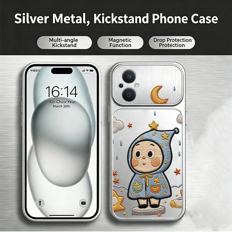 Ốp Lưng Cho OPPO Reno 7Z 8z 5G RENO 7 LITE 5G Vỏ Điện Thoại Vỏ Mềm Silicon Chống Sốc Thiết Kế Mới Thẩm Mỹ Bạc Kim Loại Hoạt Hình Dễ Thương Thêu starman Cho Nam DSCXX3