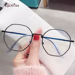 AqToCna Kính Siêu Nhẹ Hợp Kim Khung Đồng Bằng Nam Nữ Chống Ánh Sáng Xanh Kính Dự Tiệc Trang Trí Kính Mắt Kính Giả AqToCna