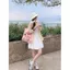 Tình yêu đầu tiên Nữ tính Phong cách nhẹ nhàng Váy ngắn màu trắng mùa hè Váy chữ a lông tơ cổ tích nhỏ