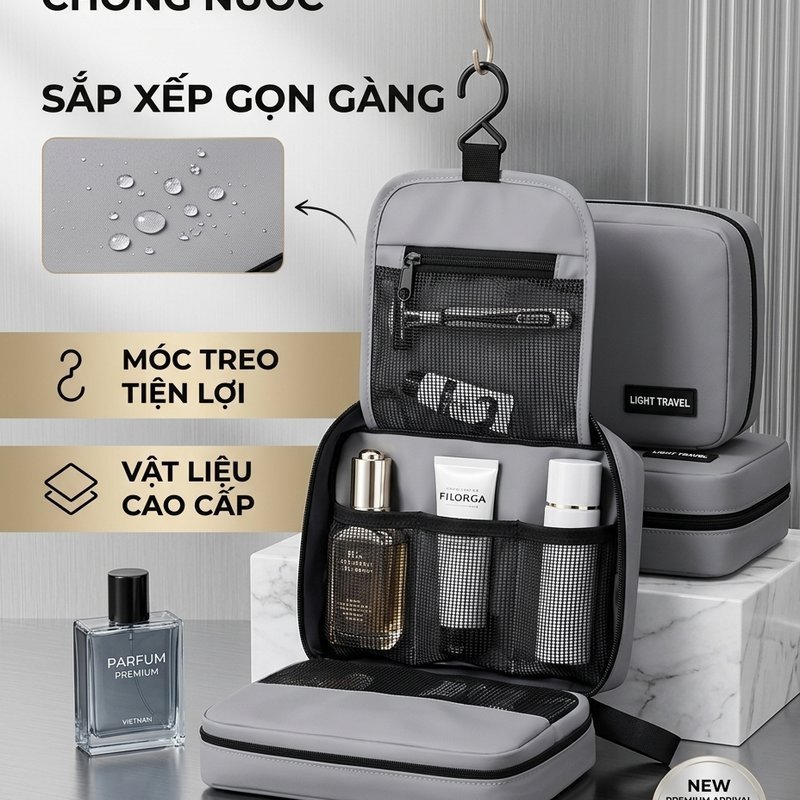Túi Treo Tường Đựng Đồ Vệ Sinh Cá Nhân,Chia Ngăn,Dung Tích Lớn,Giúp Tối Ưu Không Gian,Dễ Dàng Mang Theo