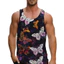 Bướm 3D Tank Top Nam, Áo thể thao mùa hè chuyển màu đầy màu sắc, Áo thun đường phố mềm mại thoáng khí