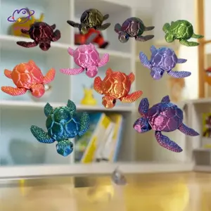 HFTOY 3D In Hình Rùa Các Bức Tượng Nhỏ Di Chuyển Khớp Bộ Sưu Tập Sáng Tạo Để Bàn Trang Trí Đồ Trang Trí Ngày Lễ Quà Tặng ~