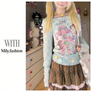 Milyfashion Anime Hoạt Hình In Màu Gạc Cổ Tròn Dài Top Slim-fit Ôm Hơn Nhìn Giảm Tuổi Đẹp Trai Tất Cả Trận Đấu Phong Cách Ba Lê T