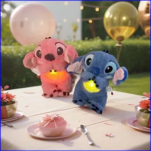 Lilo Stitch Angel Stitch Đồ chơi nhẹ nhàng Thở sáng lên Búp bê sang trọng Đồ chơi đồng hành mềm mại