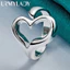 URMYLADY Bạc 925 Trái Tim Charm Nhẫn Nữ Cưới Đính Hôn Trang Sức Thời Trang