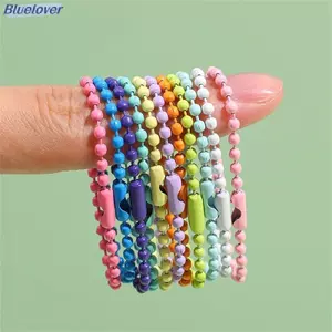 Bluelover 100 Chiếc Bóng Hạt Dây Xích Phù Hợp Với Móc Chìa Khóa / Búp Bê / Nhãn Tay Thẻ Kết Nối Cho DIY Vòng Tay Trang Sức Làm Phụ Kiện 10cm Mới