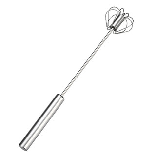 Máy đánh trứng xoay bán tự động bằng thép không gỉ Máy đánh trứng cầm tay Dụng cụ làm bánh nhà bếp Cần khuấy thủ công JU7T