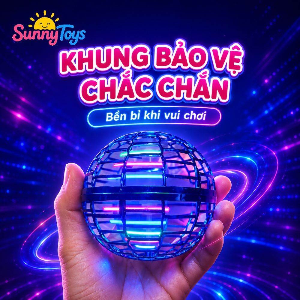 Quả Cầu Bay Ma Thuật Có Đèn LED SunnyToys - Quả Cầu Boomerang Tự Bay, Tự Quay Lại Tay Bé