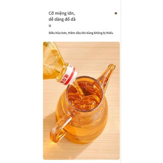 Nồi Dầu Thủy Tinh Không Treo Dầu Hộ Gia Đình Bình Dầu Borosilicate Cao Dung Tích Lớn Chịu Nhiệt Độ Cao Khỏe Mạnh Kiểm Soát Dầu Ăn Được Bình Dầu