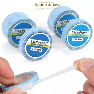 IAPPORTUNIA 3 Hạt / Cuộn Ren Phía Trước Keo Dán, Băng Tóc Giả Chống Thấm Nước Dính Chắc Chắn, Băng Hệ Thống Tóc Siêu Giữ Hai Mặt Màu Xanh Dương Để Nối Tóc