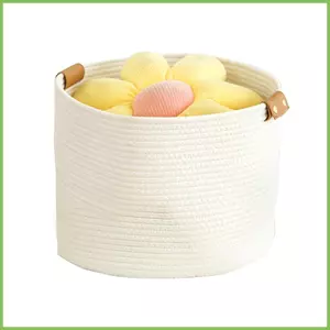 Dây Cotton Giỏ Dệt Boho Cotton Dây Lập Phương Kệ Giỏ Chứa Đồ Tròn Giỏ Đựng Quần Áo Đồ Chơi gelhvn