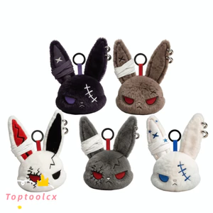 TOPTOOLCX Dark Bunny Plush Doll, Phong cách Gothic Thiết kế dễ thương Thỏ sang trọng Móc khóa sang trọng, Túi thỏ sang trọng thêu dễ thương Charm Daily Carry