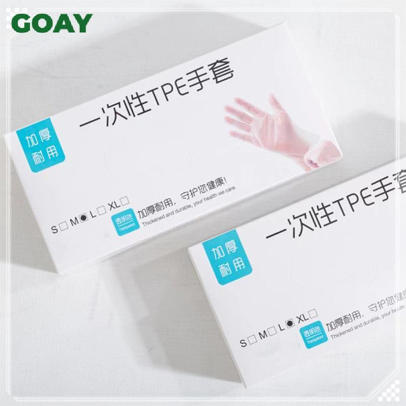 GOAY 50 / 100 Chiếc Găng Tay Cao Su Miễn Phí TPE Găng Tay Dùng Một Lần Trong Suốt Axit Chống Trơn Trượt An Toàn Làm Việc Cấp Thực Phẩm Găng Tay Vệ Sinh Gia Đình VN